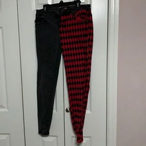 Black/Red Diamond Split Pants